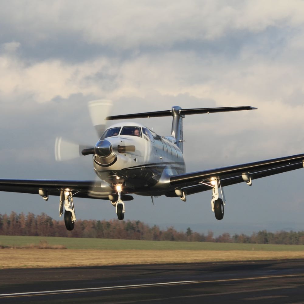 Turboprop taking off